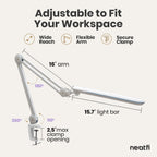 Pro LED Task Lamp, 1200 Lumens, 30W, CRI 95, 360 LEDs, White