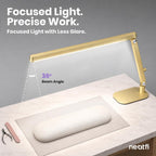 Professional Pro LED Task Lamp, 20W, CRI 95, Stepless Dimming, Gold