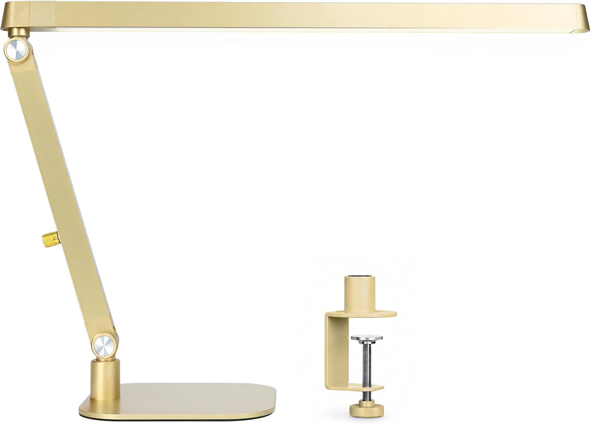 Professional Pro LED Task Lamp, 20W, CRI 95, Stepless Dimming, Gold