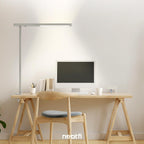 Lampe de bureau LED Premium 38", 5200 lumens – Lumière ultra-lumineuse, à pince, 40W, température de couleur 4000K, tête réglable – Idéale pour le bureau à domicile et l'étude – Grise