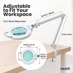 Elite Pro LED Magnifying Lamp, CRI 95, 5D, 7-Inch Lens, White