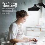 3500 Lumens LED Desk Lamp – 26” Ultra-Wide Shade, Non-Flickering Task Light with Base, Black