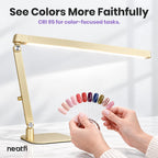 Professional Pro LED Task Lamp, 20W, CRI 95, Stepless Dimming, Gold