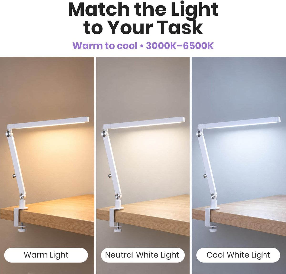 Professional Pro LED Task Lamp, 20W, CRI 95, Stepless Dimming, White