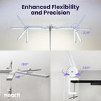 44" Pro LED Desk Lamp with Clamp – 3000 Lumens, CRI 95, Dimmable, 3 Color Modes, White