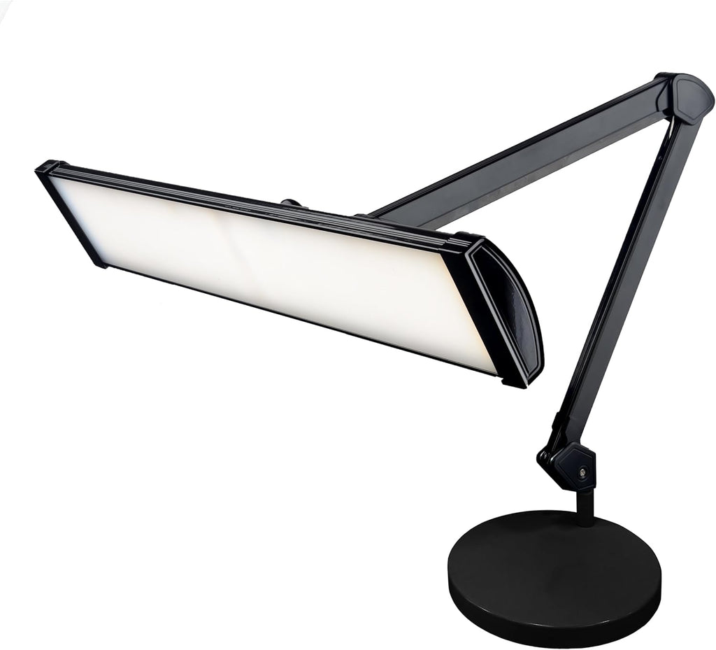 3500 Lumens LED Desk Lamp – 26” Ultra-Wide Shade, Non-Flickering Task Light with Base, Black