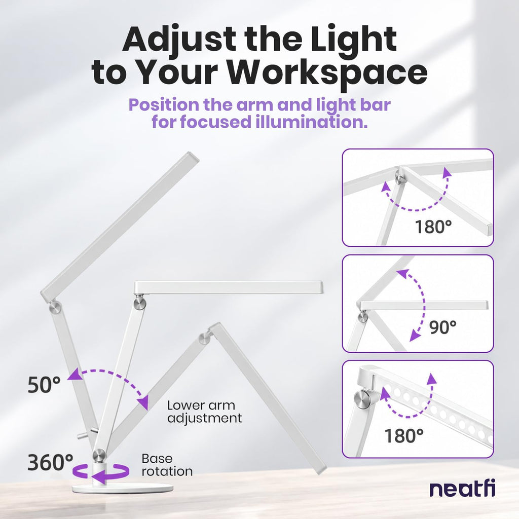 Professional Pro LED Task Lamp, 20W, CRI 95, Stepless Dimming, White