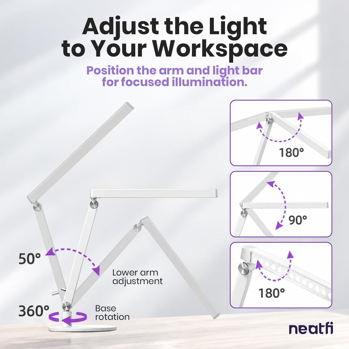 Professional Pro LED Task Lamp, 20W, CRI 95, Stepless Dimming, White