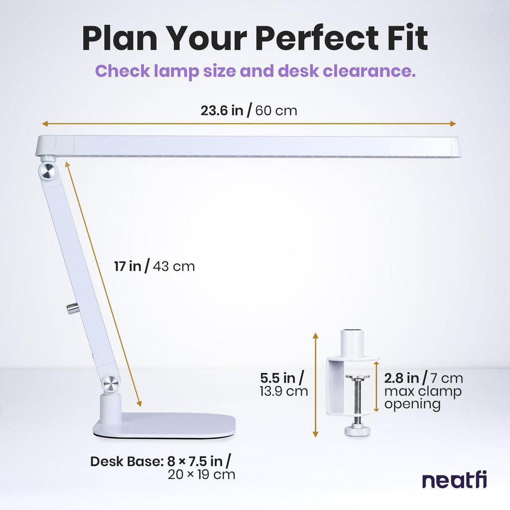 Professional Pro LED Task Lamp, 20W, CRI 95, Stepless Dimming, White