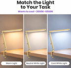 Professional Pro LED Task Lamp, 20W, CRI 95, Stepless Dimming, Gold