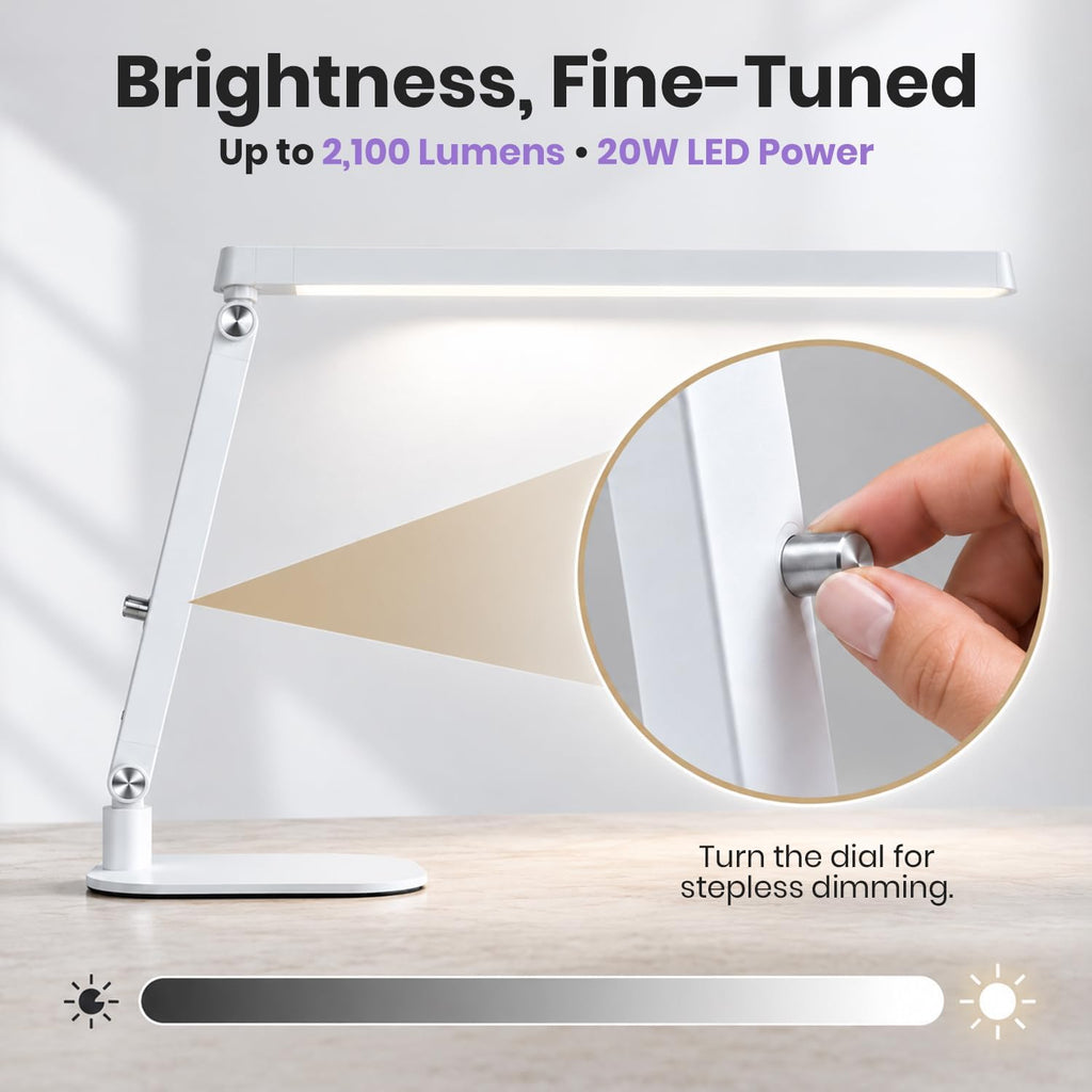 Professional Pro LED Task Lamp, 20W, CRI 95, Stepless Dimming, White