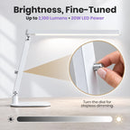 Professional Pro LED Task Lamp, 20W, CRI 95, Stepless Dimming, White
