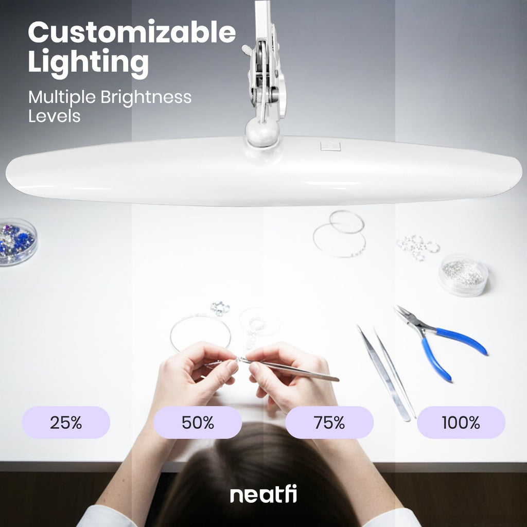 Pro Series 20" LED Desk Lamp – True Color Accuracy (CRI 95), 2200 Lumens, White (Good-as-New)