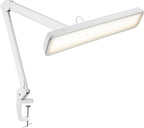 2500 Lumens LED Desk Lamp with Clamp – 22" Wide Shade, 5 Color Modes for Nails & Crafts, White