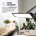 3500 Lumens LED Desk Lamp – 26” Ultra-Wide Shade, Non-Flickering Task Light with Base, Black