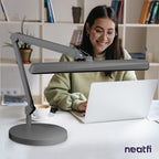 9.84" Weighted Round Base – Sturdy Replacement Lamp Base for Desk & Magnifying Lamps, Silver