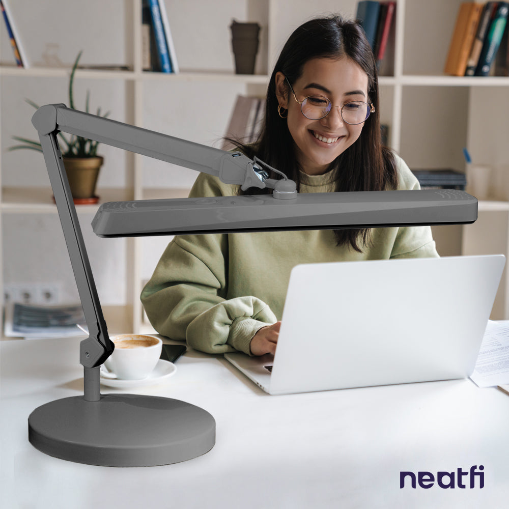 9.84" Weighted Round Base – Sturdy Replacement Lamp Base for Desk & Magnifying Lamps, Silver