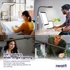 Lampe de bureau col de cygne moderne avec pince, contrôle tactile et à distance