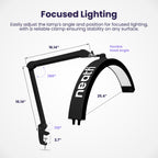 Half Moon LED Table Lamp with Clamp – 2500 Lumens, 5 Light Modes for Nail Arts & Facials, Black