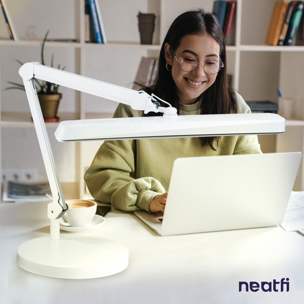 9.84" Weighted Round Base – Sturdy Replacement Lamp Base for Desk & Magnifying Lamps, White