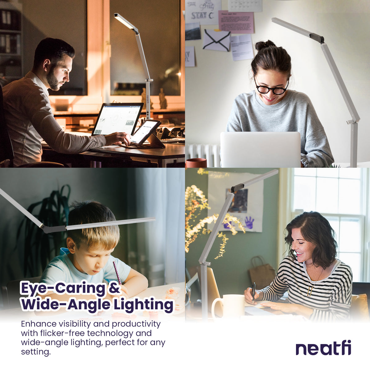 Modern LED Desk Lamp with Clamp, Touch & Remote Controlled