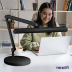 9.84" Weighted Round Base – Sturdy Replacement Lamp Base for Desk & Magnifying Lamps, Black