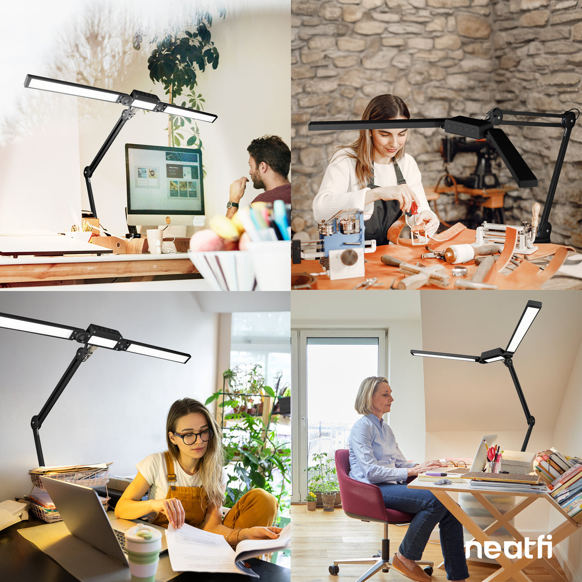 41" Pro LED Task Lamp with Clamp – 3000 Lumens, CRI 95, Dimmable, 3 Color Modes, Black