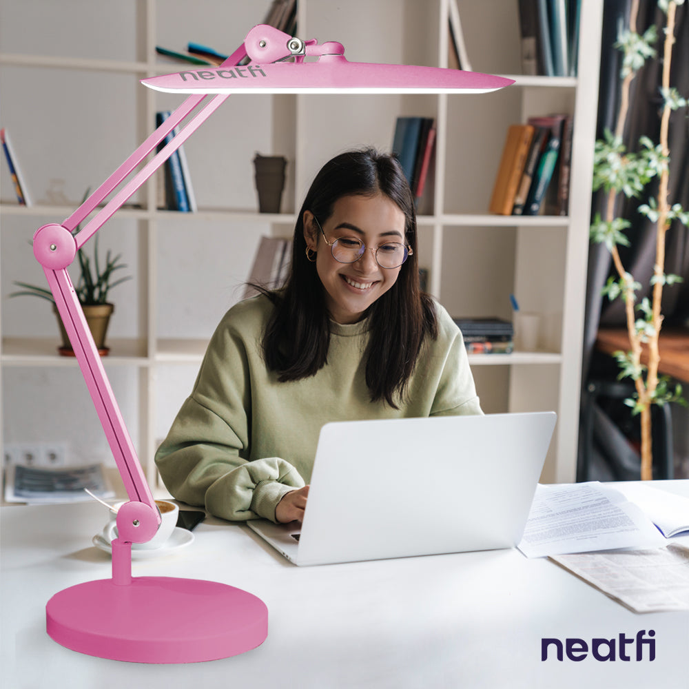 9.84" Weighted Round Base – Sturdy Replacement Lamp Base for Desk & Magnifying Lamps, Pink