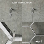 15 Hex Grid LED Ceiling Light with Hanging Kit – 69,600 Lumens for Auto Shop & Gyms, Cool White