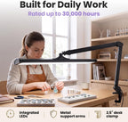 Pro 4500 Lumens 50W LED Desk Lamp with Clamp, CRI 95, CCT, Black
