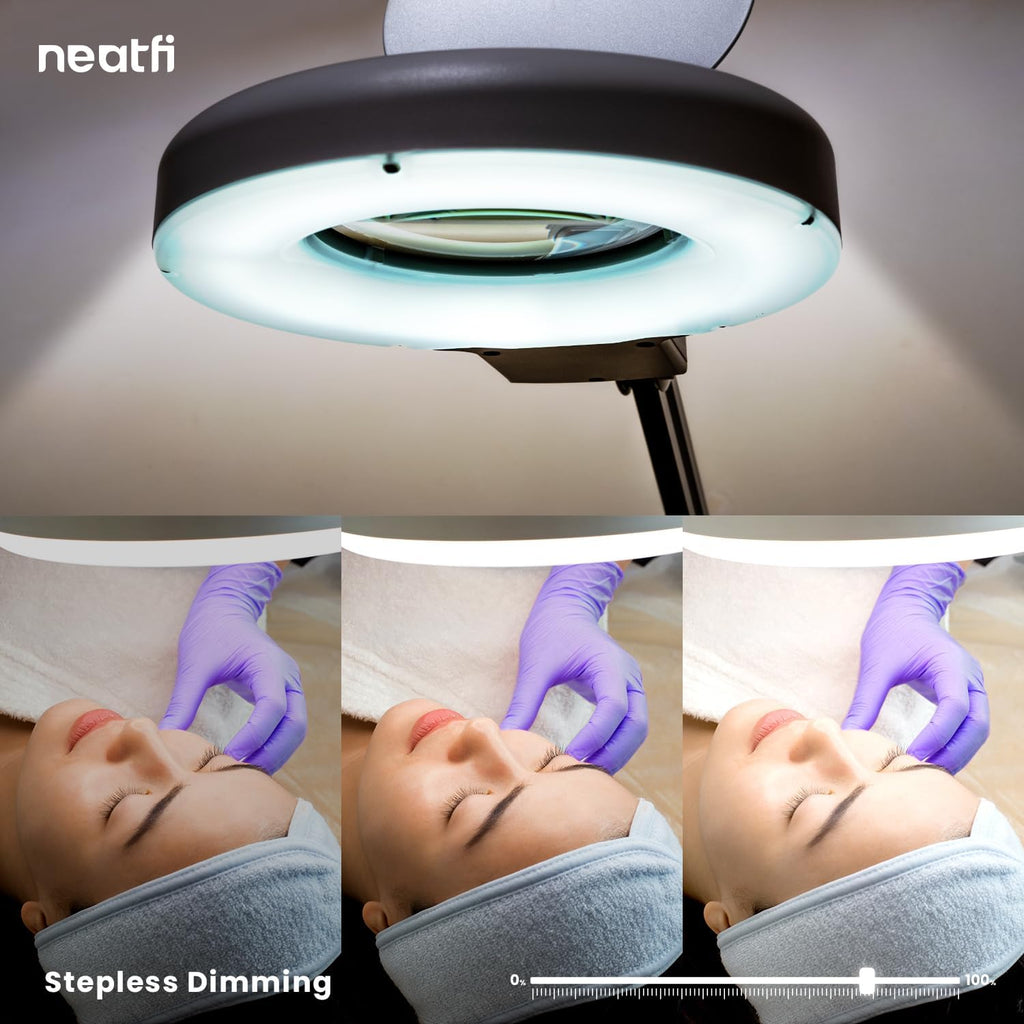 LED Magnifying Lamp with Clamp, 5 Diopter, Dimmable - White