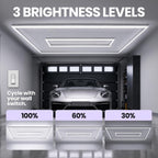 2-Rectangle LED Garage Light – 35,200 Lumens, Dimmable for Shops & Gyms, Hanging/Suspended, Cool White