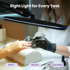 2200 Lumens LED Desk Lamp with Base – 23" Wide Shade, Dimmable, 3 Light Modes, Black