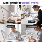 Elite Pro LED Magnifying Lamp, CRI 95, 5D, 7-Inch Lens, White