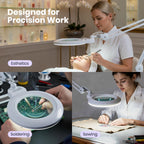 7" Acrylic Lens Pro LED Magnifying Lamp – 5D/20D, CRI 95, Dimmable, White