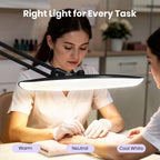 Pro 2200 Lumens LED Desk Lamp – CRI 95, CCT, 20-Inches Wide Dimmable Light, Black