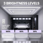 52,800 Lumens Dimmable LED Garage Light, 3 Rectangles, Close-to-Ceiling, Cool White