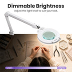 Elite Pro LED Magnifying Lamp, CRI 95, 5D, 7-Inch Lens, White