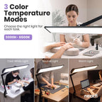 Pro 4500 Lumens 50W LED Desk Lamp with Clamp, CRI 95, CCT, Black