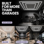 52,800 Lumens Dimmable LED Garage Light, 3 Rectangles, Close-to-Ceiling, Cool White