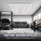 2-Rectangle LED Garage Light – 35,200 Lumens, Dimmable for Shops & Gyms, Hanging/Suspended, Cool White