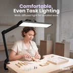 Pro 2300Lumens LED Desk Lamp, Clamp, CRI 95, 24-Inch Head, Black