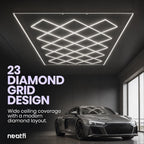 74,800 Lumens LED Garage Light, 23 Diamond Grids, Close-to-Ceiling, Cool White