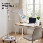 5" LED Magnifying Floor Lamp – 1,000 Lumens, 5D Magnification, Adjustable CCT, Rolling Base, White