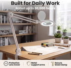 Pro LED Magnifying Lamp, 1200 Lumens, CRI 95, Glass Lens, White