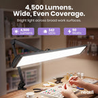 Pro 4500 Lumens LED Desk Lamp, Clamp, CRI 95, Dimmable, Black