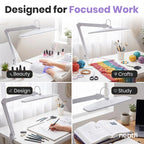 Elite Pro LED Desk Lamp with Clamp, 24W, CRI 95, Dimmable, CCT, White