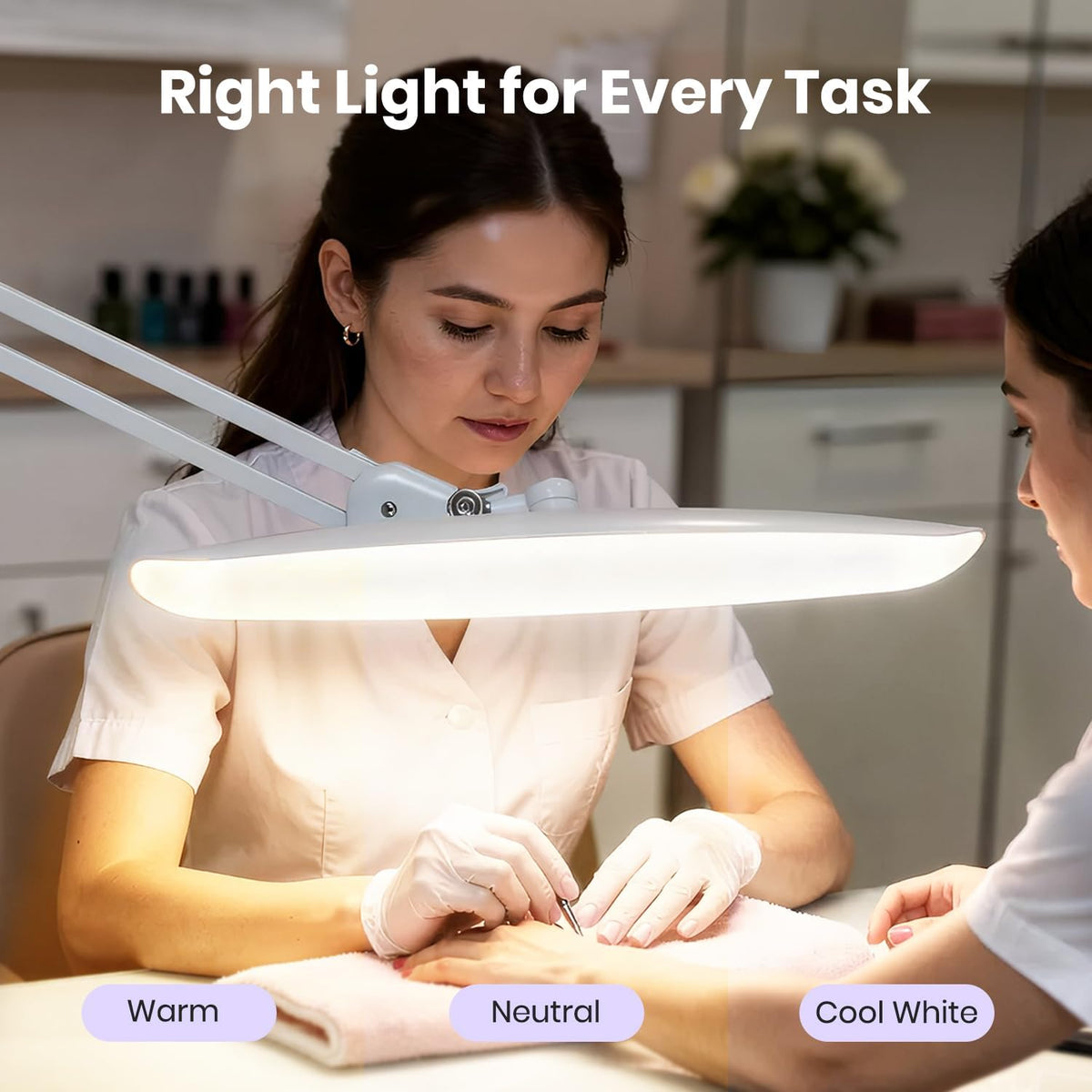 Pro 2200 Lumens LED Desk Lamp – CRI 95, CCT, 20-Inches Wide Dimmable Light, White