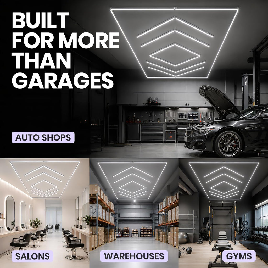 42,240 Lumens 384W, Layered Arrows LED Garage Light, Close-to-Ceiling, Cool White