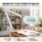 Elite Pro LED Magnifying Lamp, CRI 95, 5D, 7-Inch Lens, White